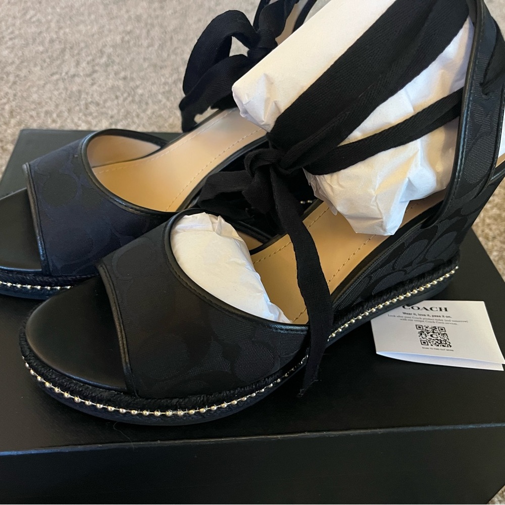 Elegant Black Wedge Sandals